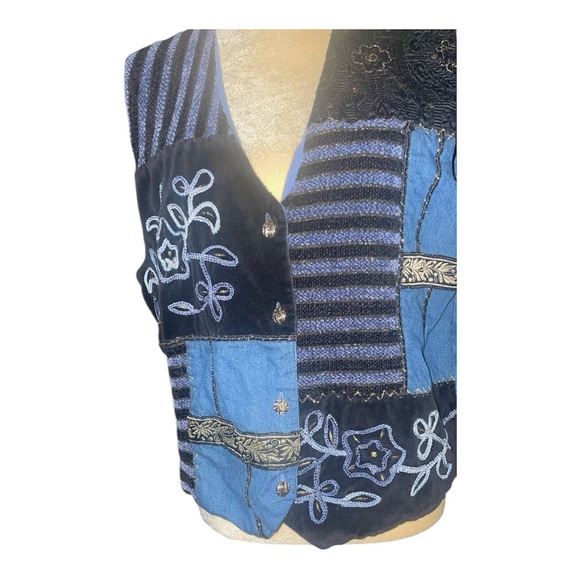 TANTRUM Patchwork Vest with Embroidery Sz XL - Picture 3 of 7